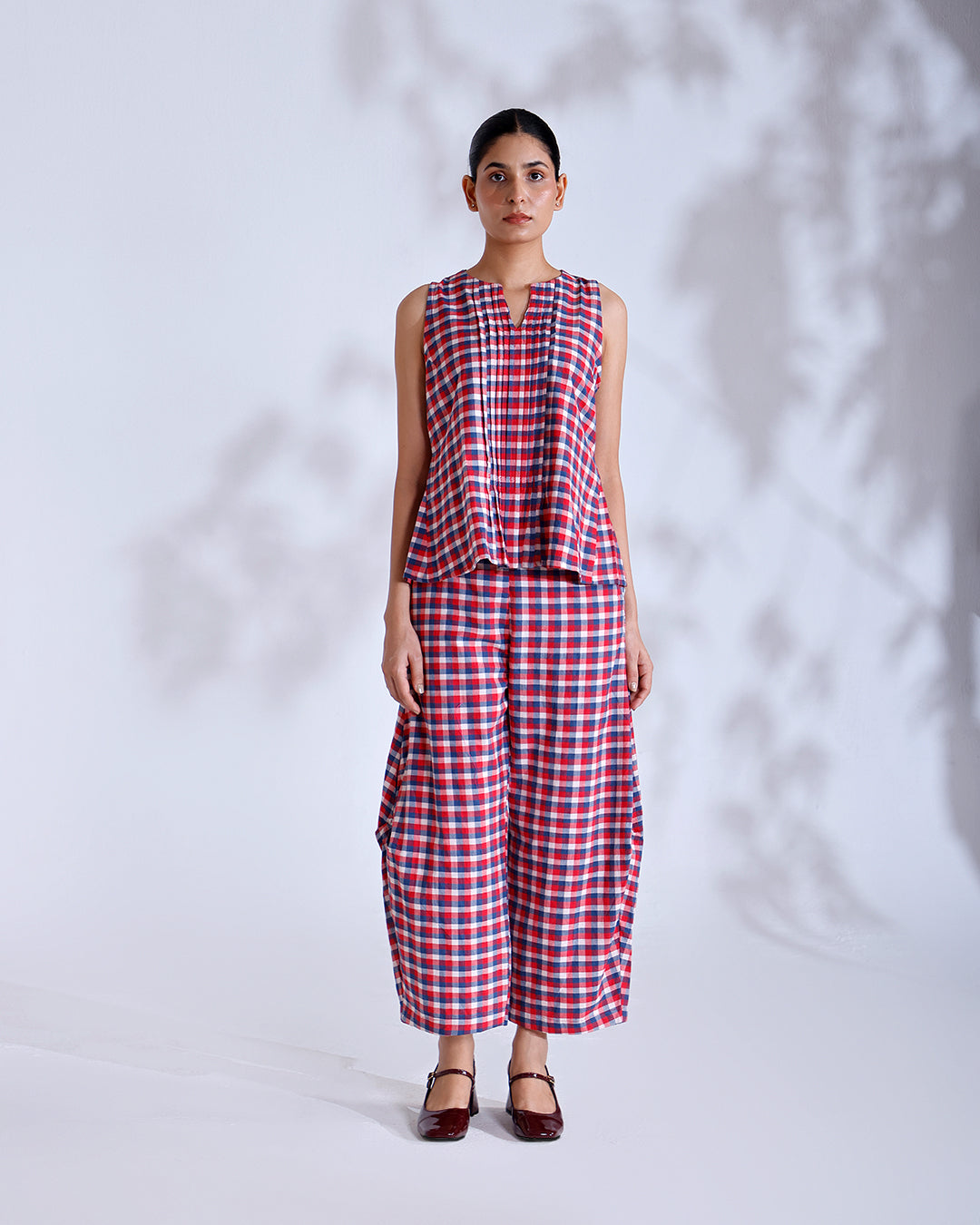 Fez Dusky Blue Handwoven Cotton Three-Piece Set