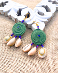 Handcrafted up cycled textile boho earrings