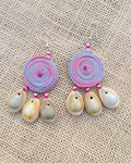 Handcrafted up cycled textile boho earrings