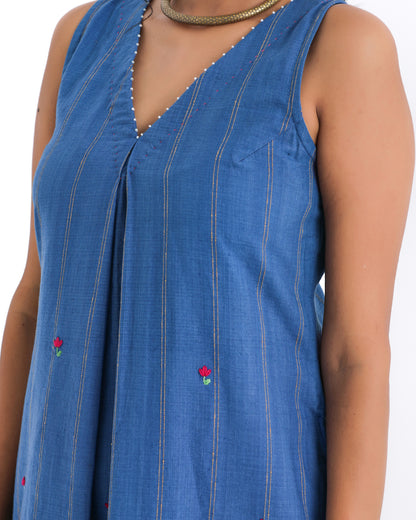 Shop blue kurta palazzo tunic set from Bebaak : Festive wear and casual wear