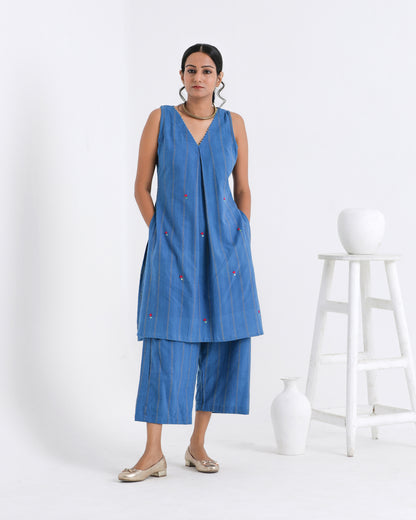 Shop blue kurta palazzo tunic set from Bebaak : Festive wear and casual wear