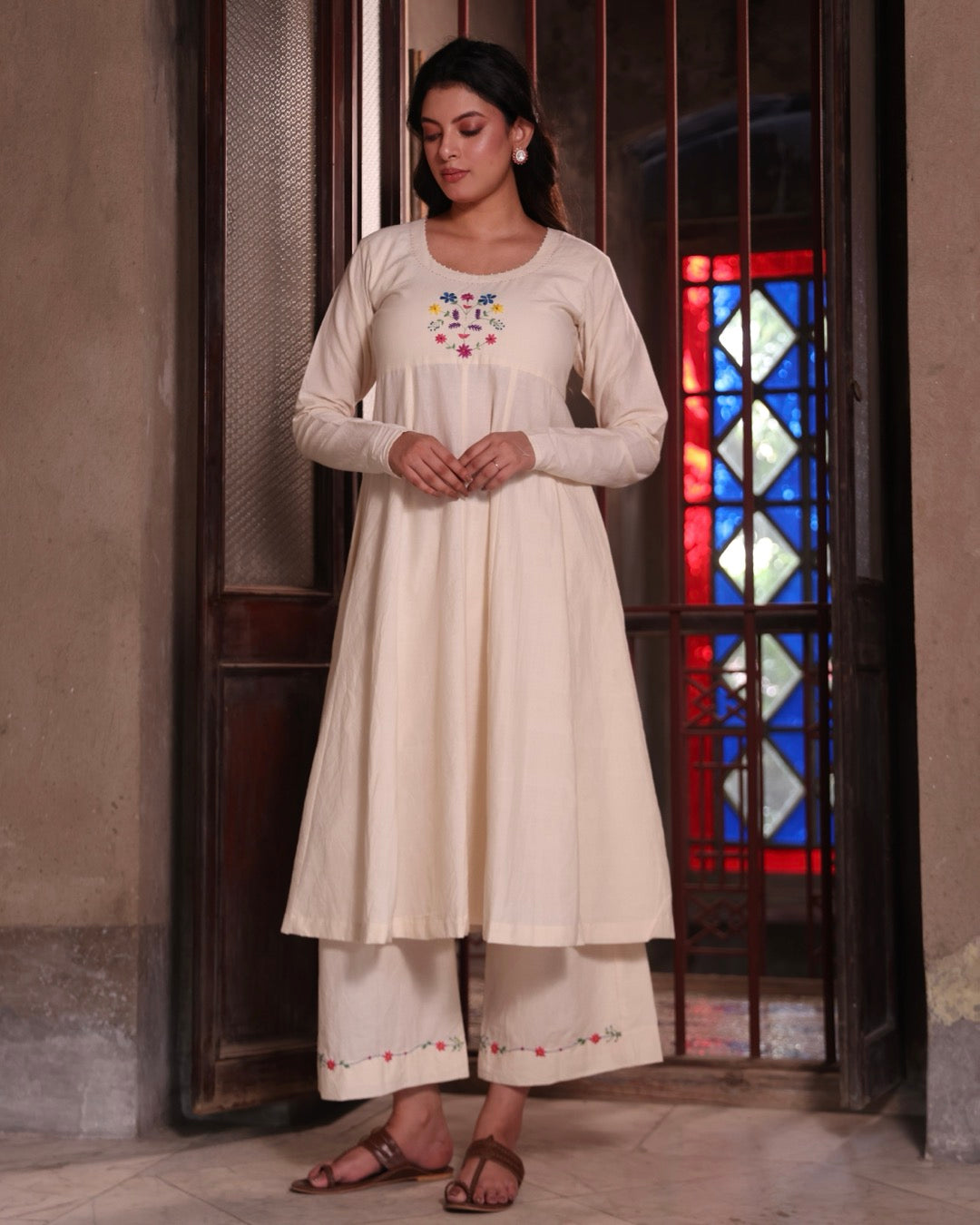 Meera Ivory handwoven kurta set