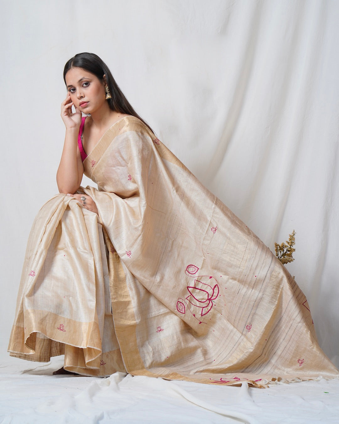 Padma pure kosa silk handloom saree online available at bebaakstudio.com
