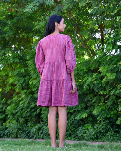 Bebo Mauve Handwoven Short Dress