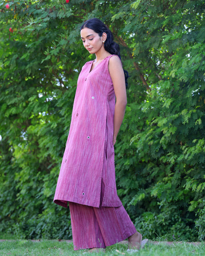 Gul Mirror Handwoven Sleeveless Kurta Set