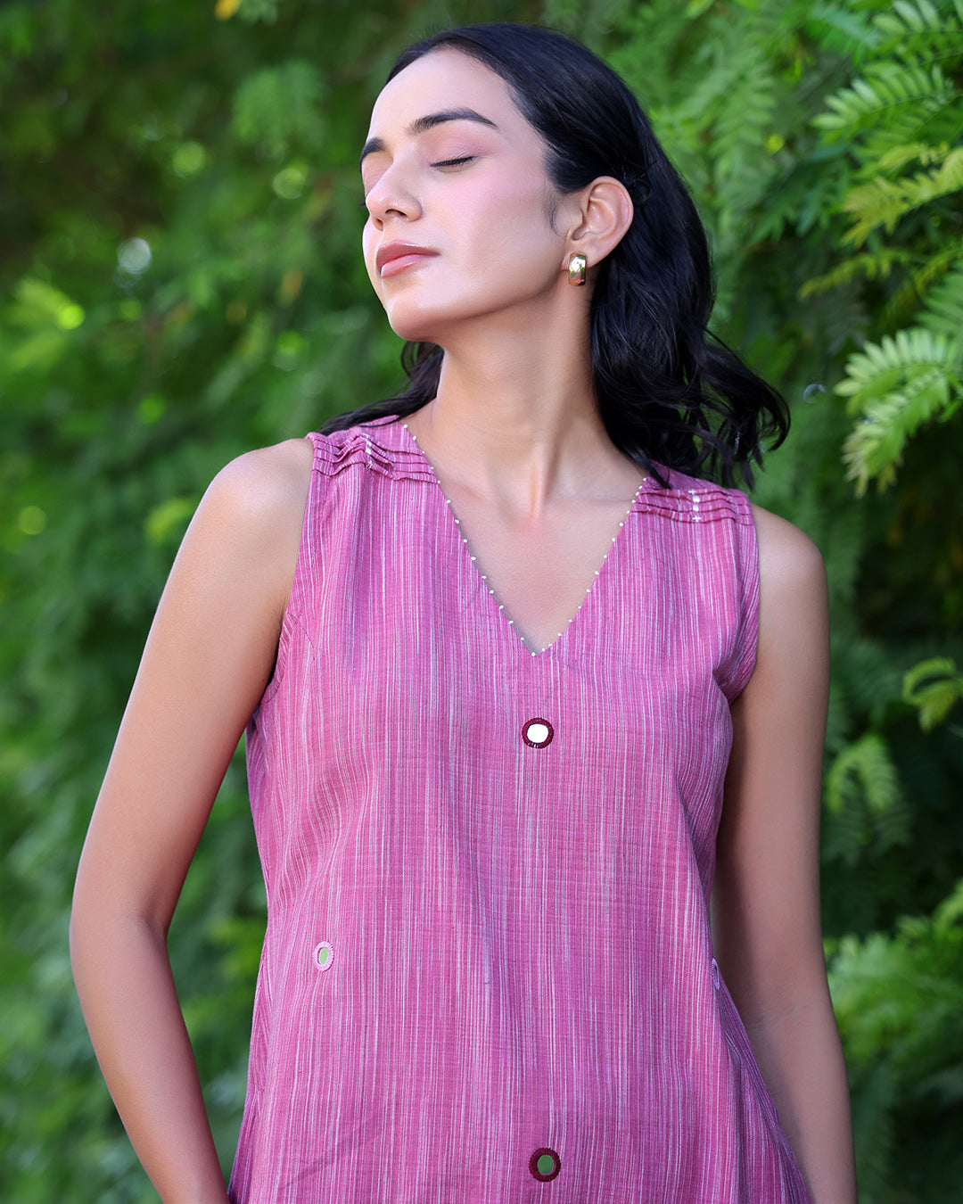 Gul Mirror Handwoven Sleeveless Kurta Set