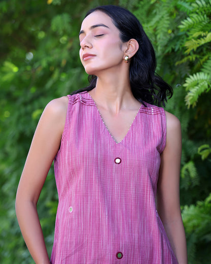 Gul Mirror Handwoven Sleeveless Kurta Set