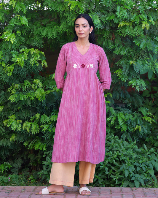 Gul Floral Handwoven Tunic Set