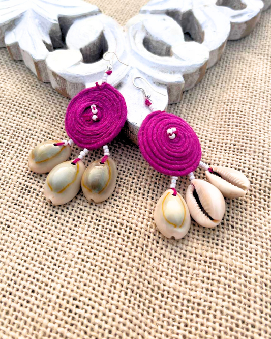 Handcrafted up cycled textile boho earrings