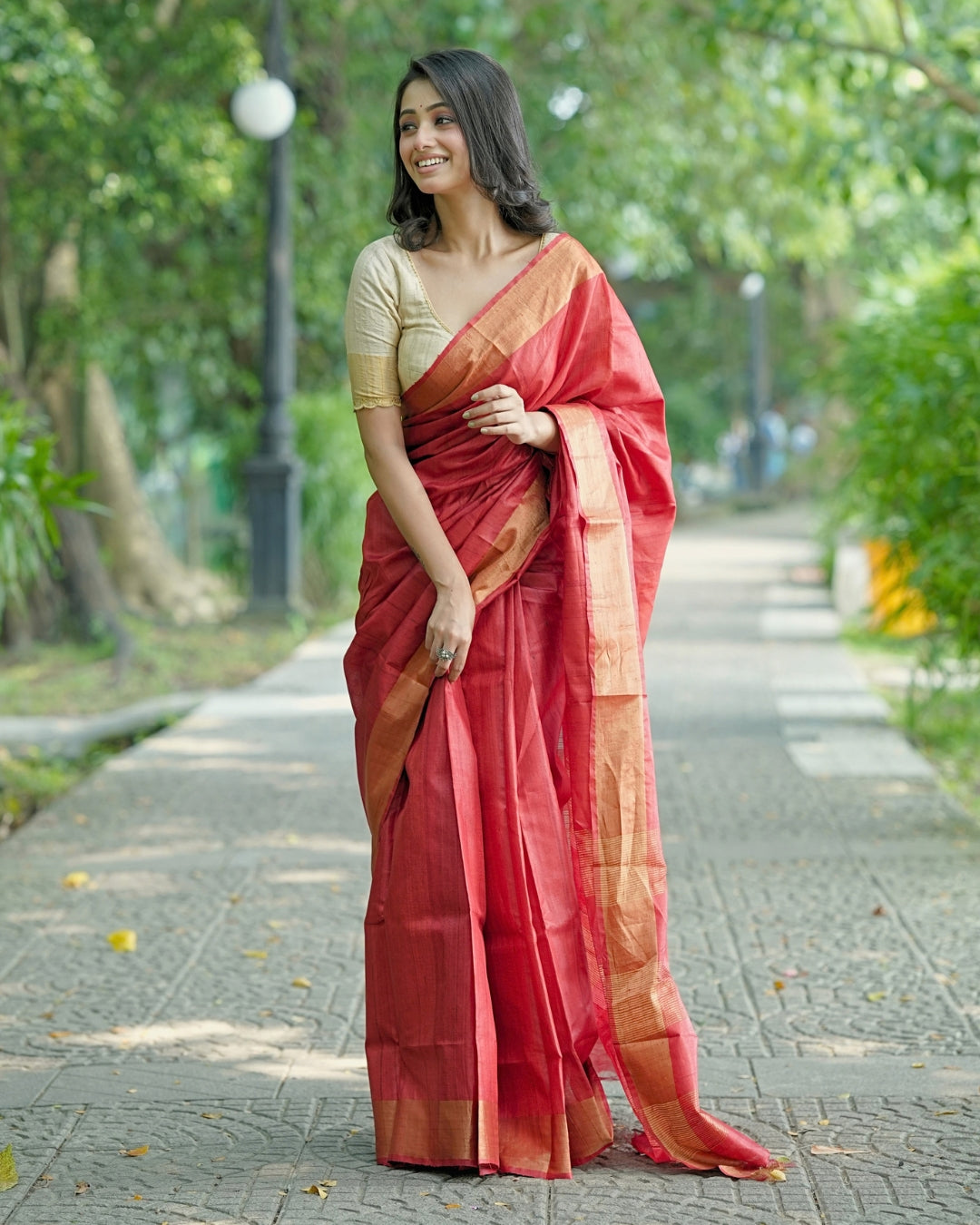 Parvati Red Kosa Silk Saree