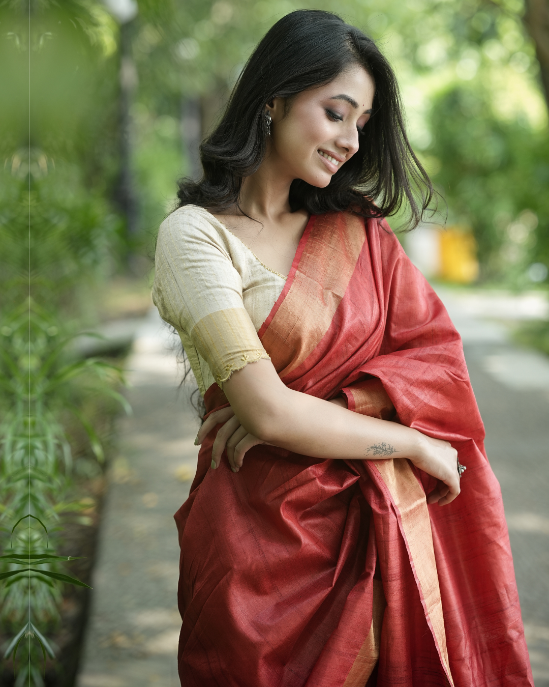 Parvati Red Kosa Silk Saree