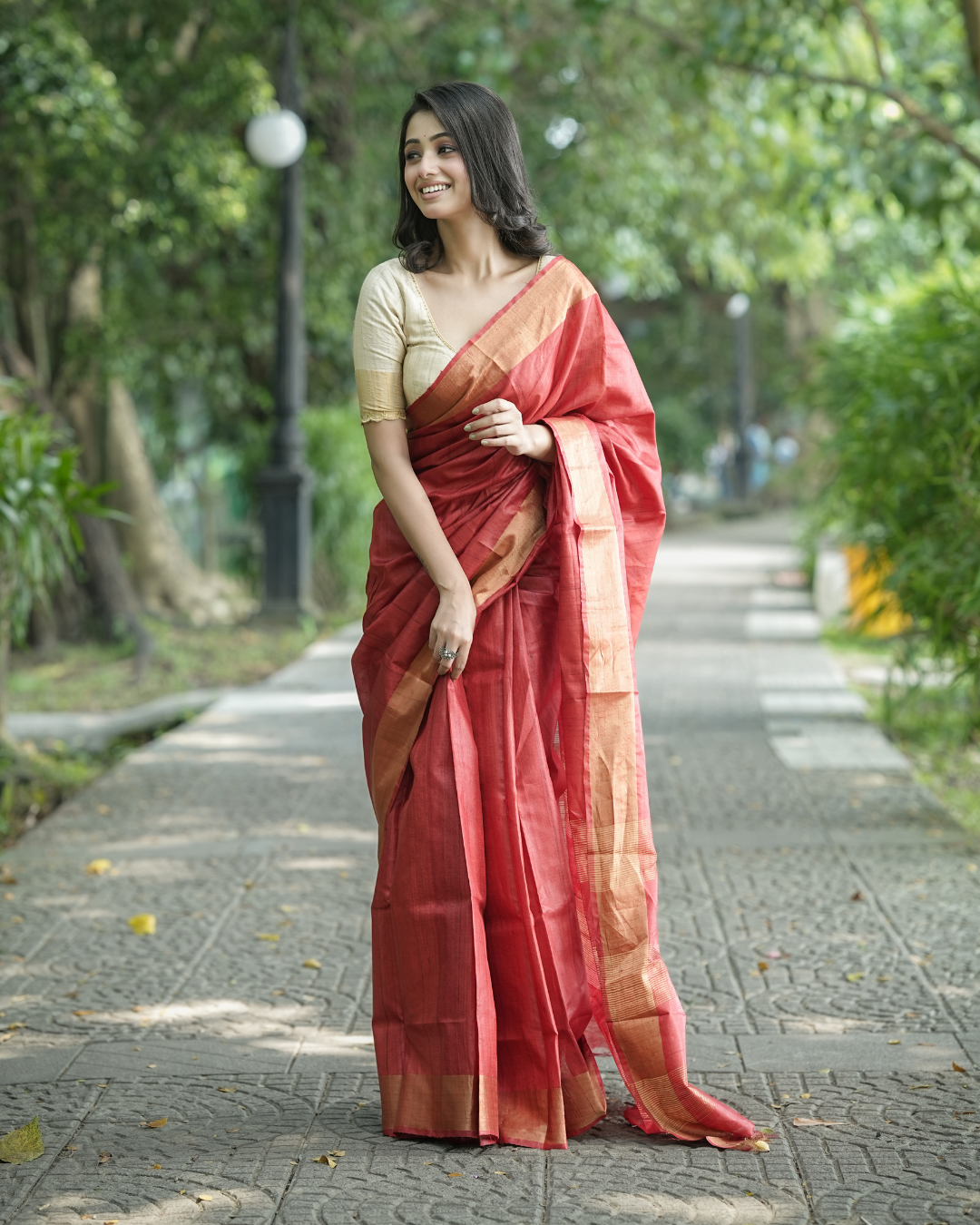 Parvati Red Kosa Silk Saree