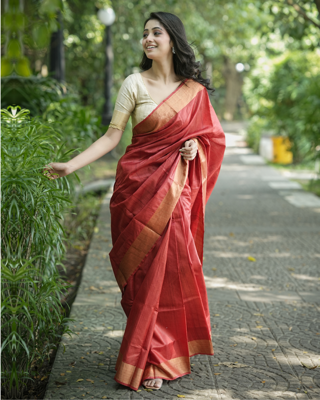 Parvati Red Kosa Silk Saree