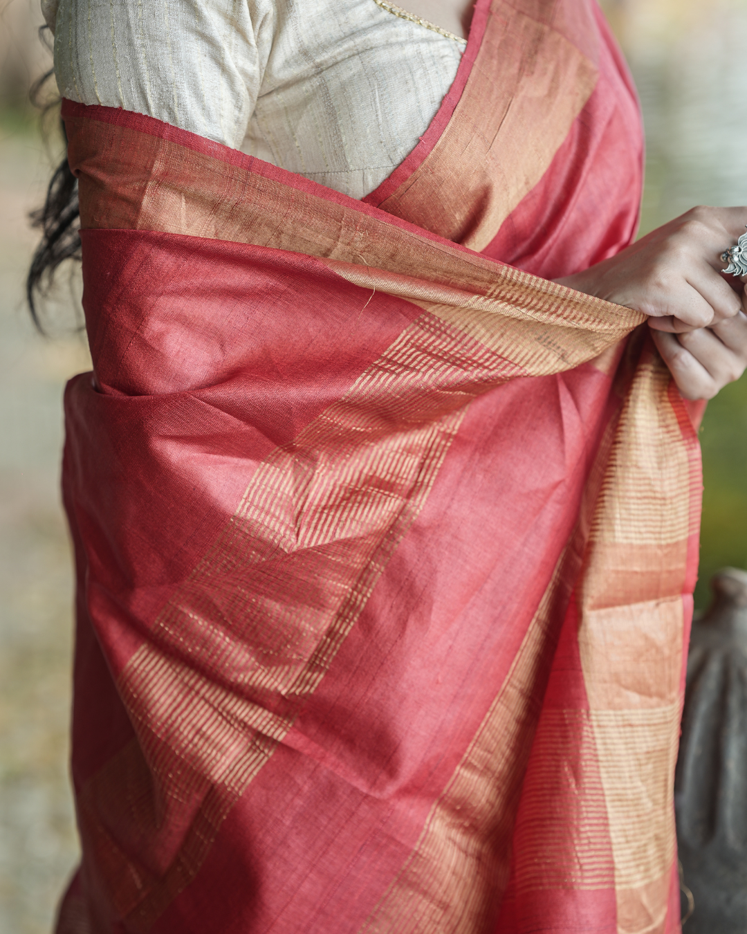 Parvati Red Kosa Silk Saree