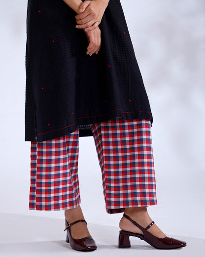 Rose Black Handwoven Cotton Tunic Set
