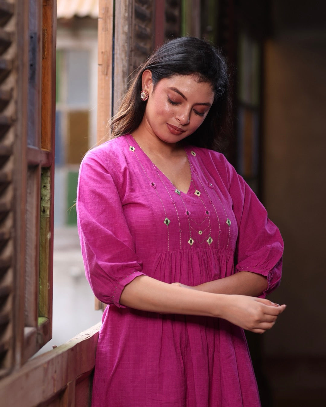 Ruby Handwoven Gather Dress