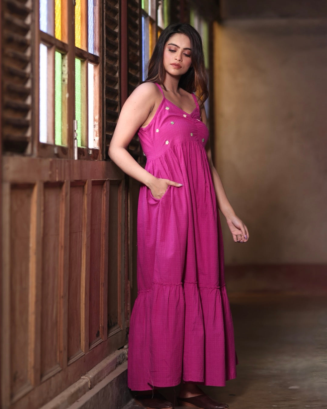 Ruby Handwoven Tier Dress