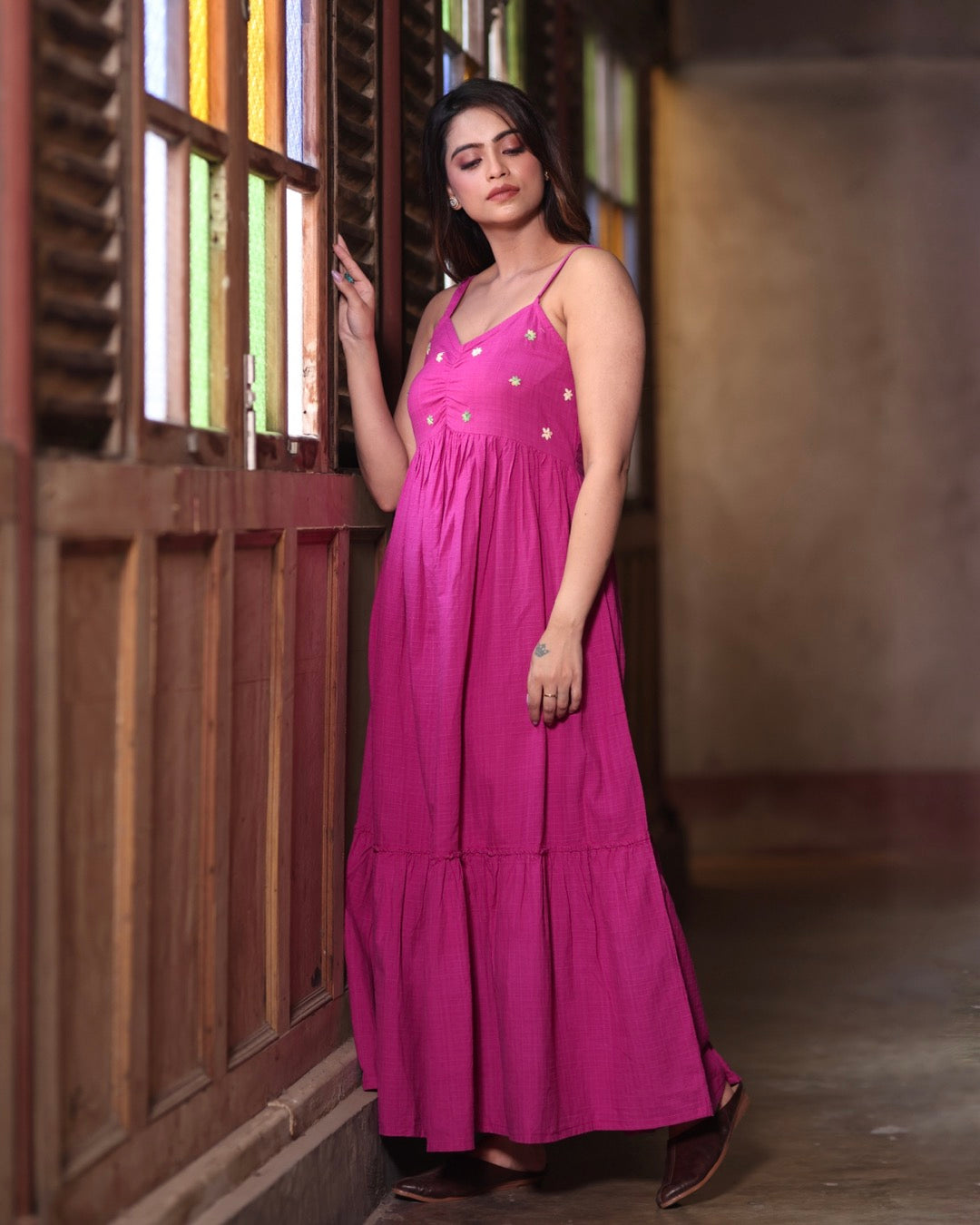 Ruby Handwoven Tier Dress