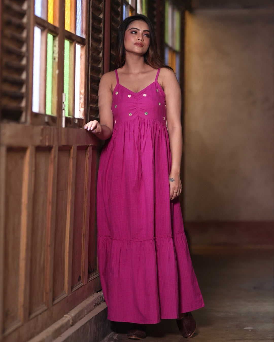 Ruby Handwoven Tier Dress