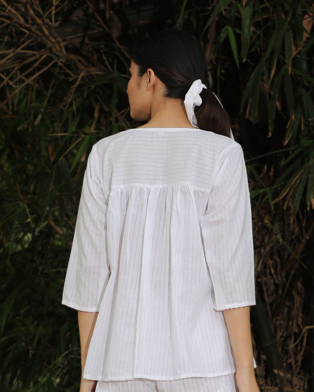White gathered shirt from Bebaak