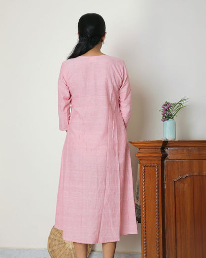 Shop pink flowy embroidered dress from Bebaak: Handmade clothing