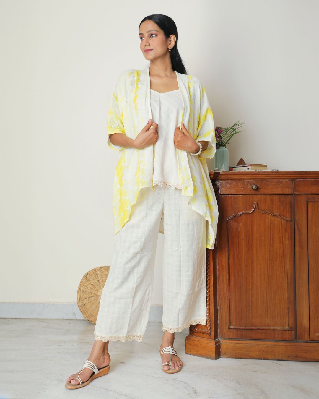 Shop yellow tie&dye overlay Co-ord- 3pc set online at bebaakstudio.com