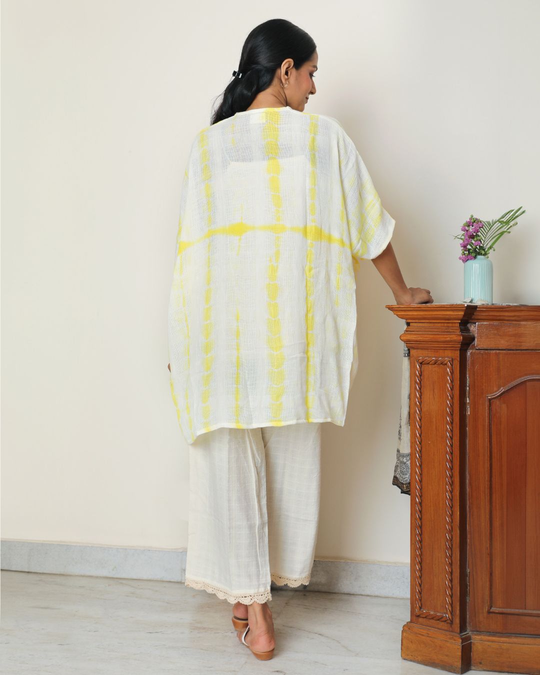 Shop yellow tie&dye overlay Co-ord- 3pc set online at bebaakstudio.com