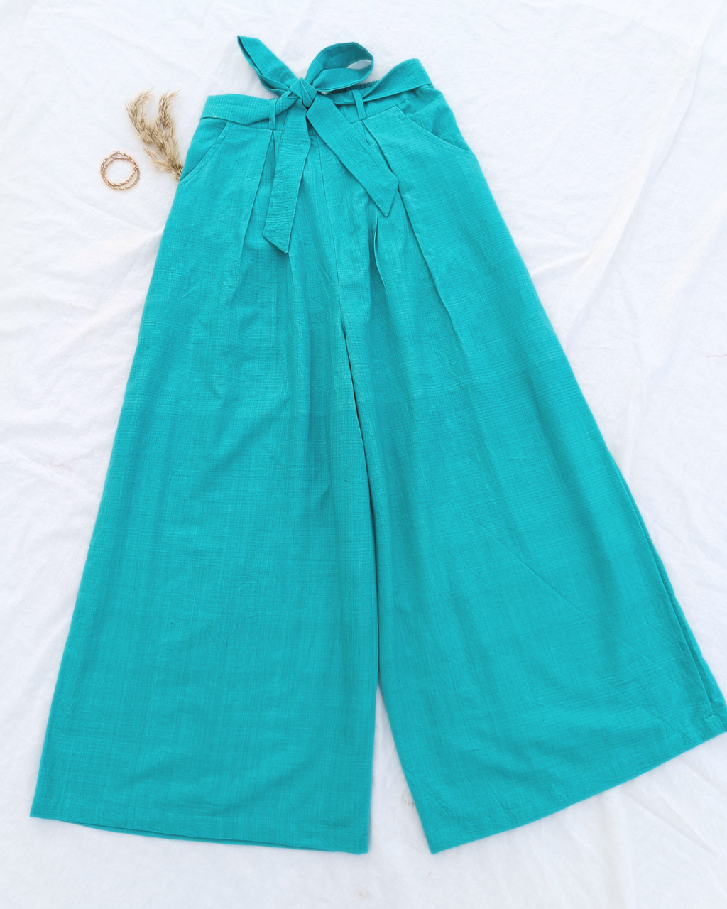 Palazzo: Shop teal green High rise palazzo online at bebaakstudio.com