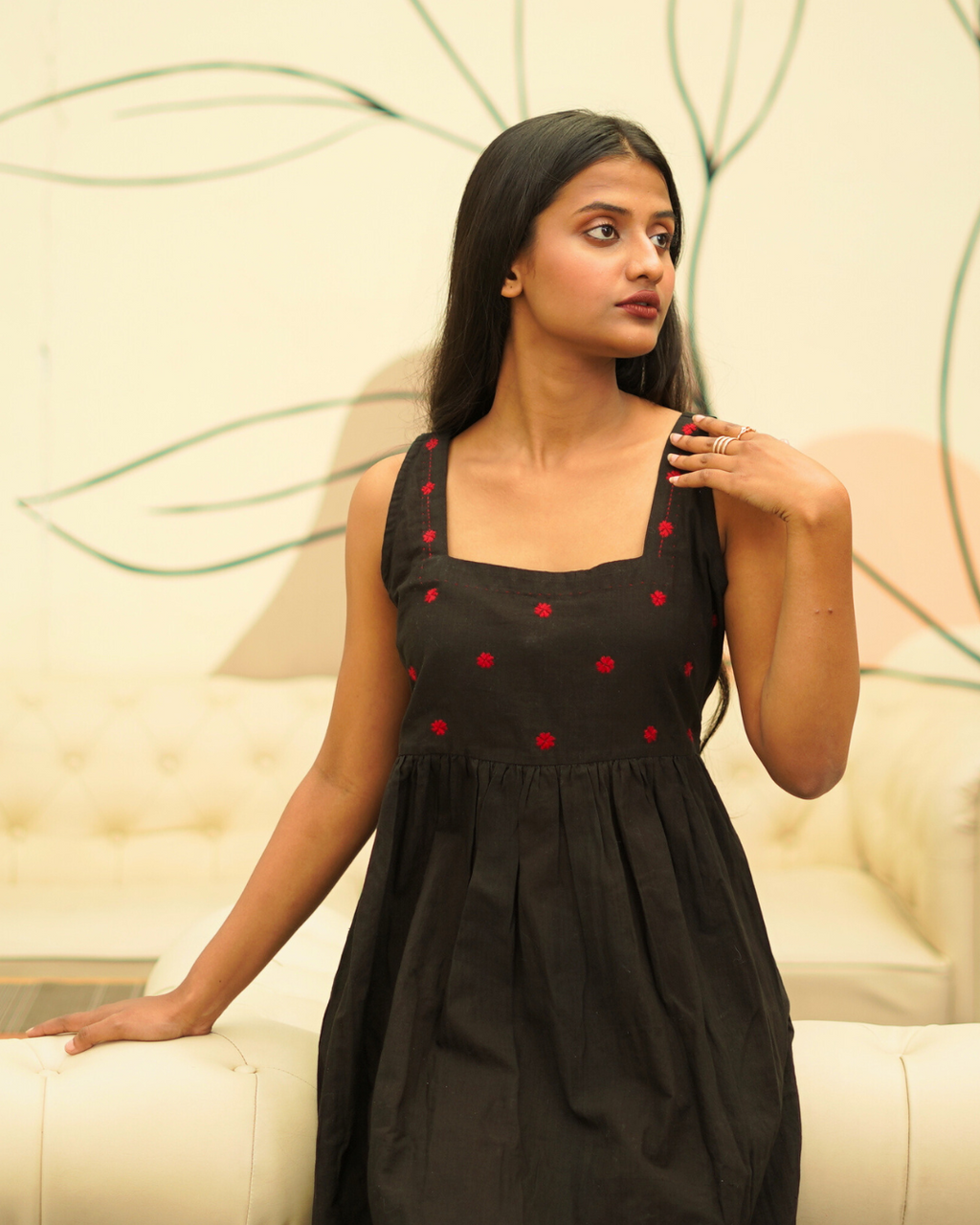 Shop black cotton maxi Dress online at bebaakstudio.com