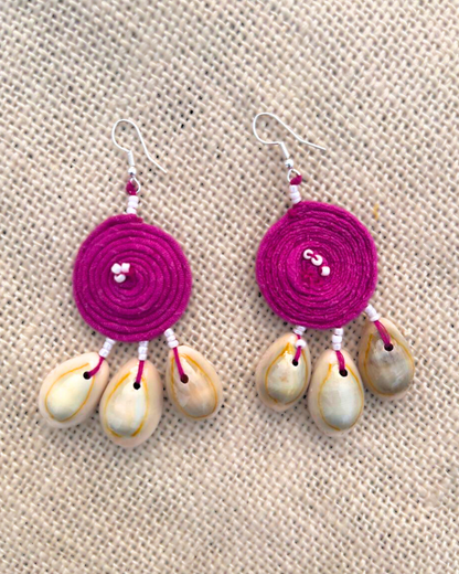 Handcrafted up cycled textile boho earrings