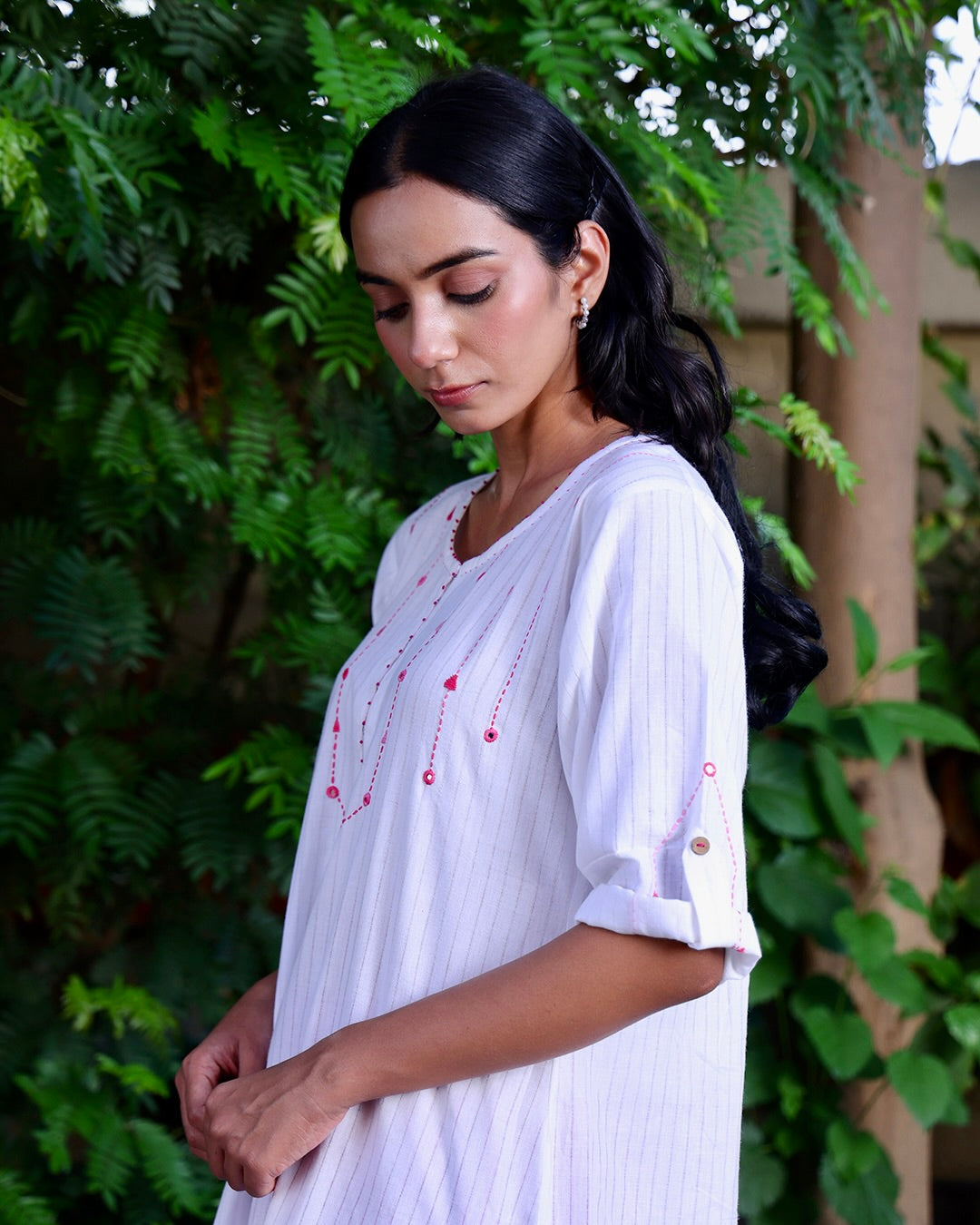 Avni Scallop  Cotton Tunic Set