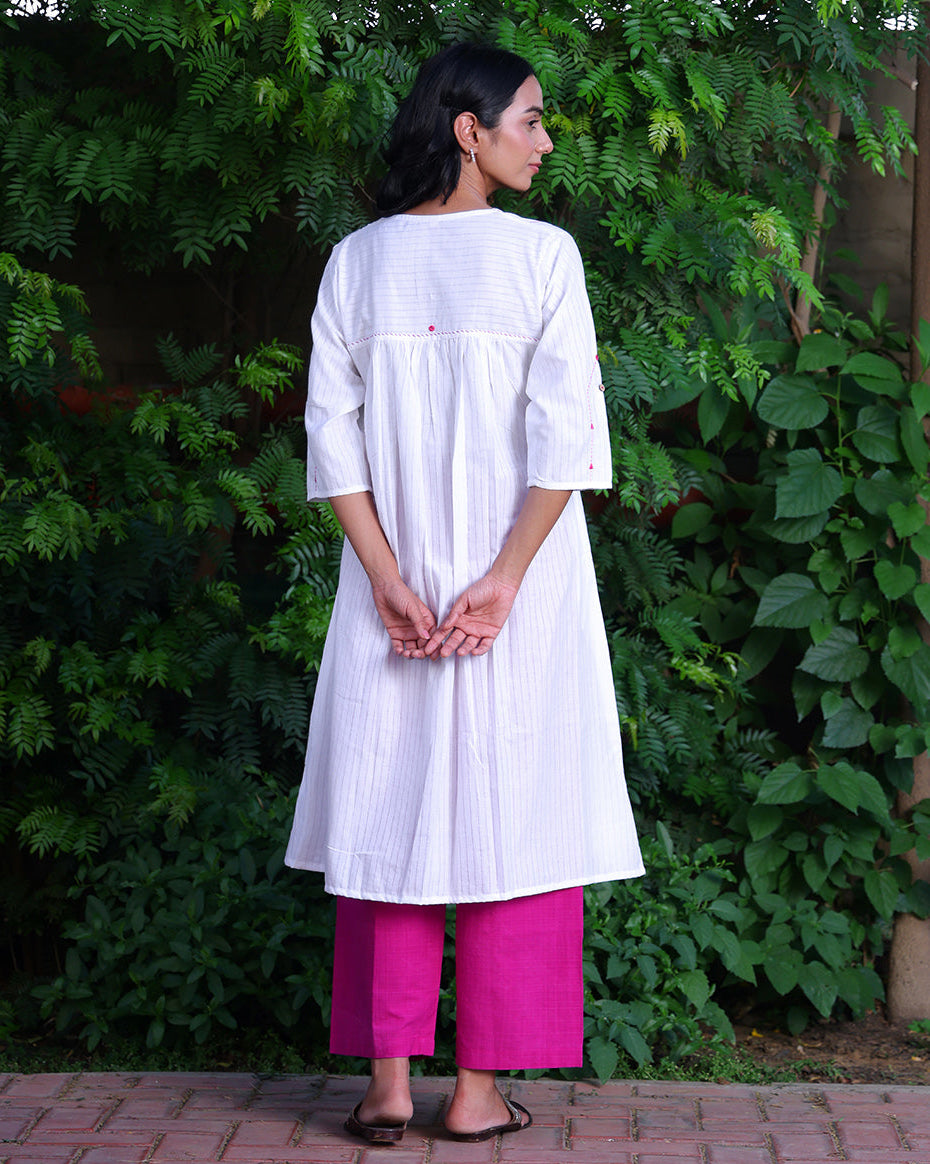 Avni Scallop  Cotton Tunic Set