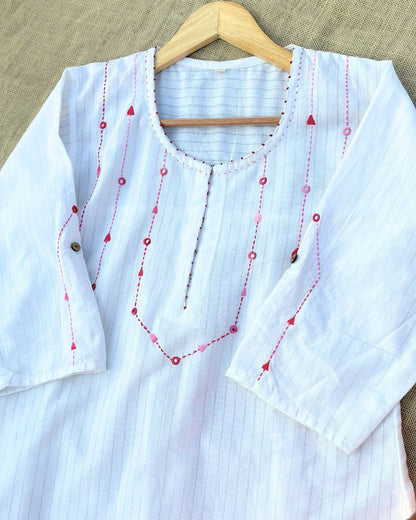 Avni Scallop  Cotton Tunic Set