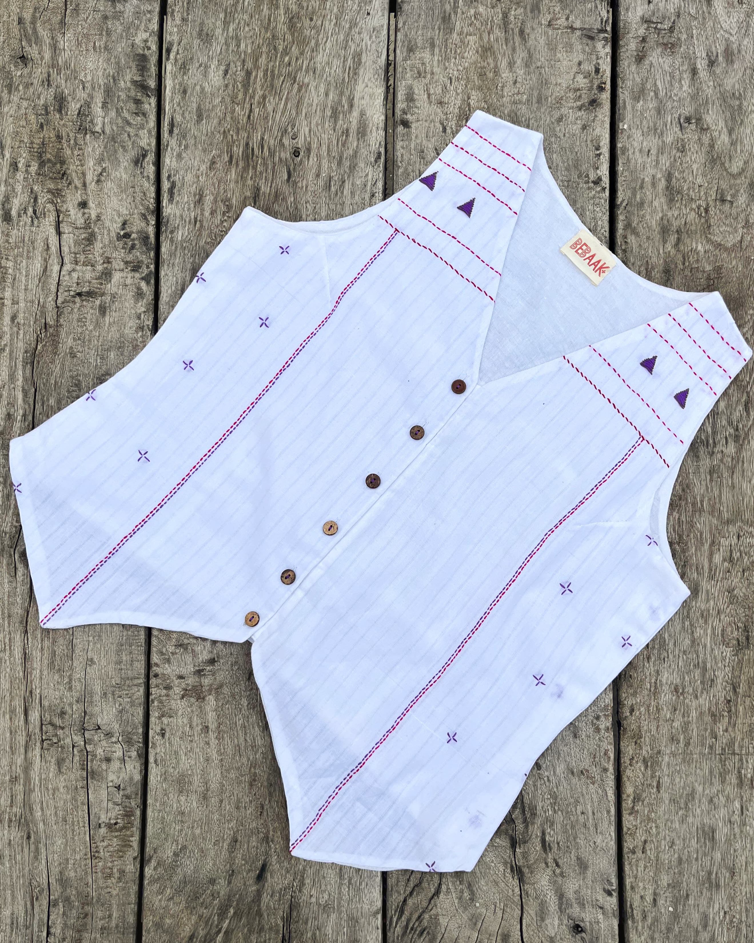 White pure cotton vest top