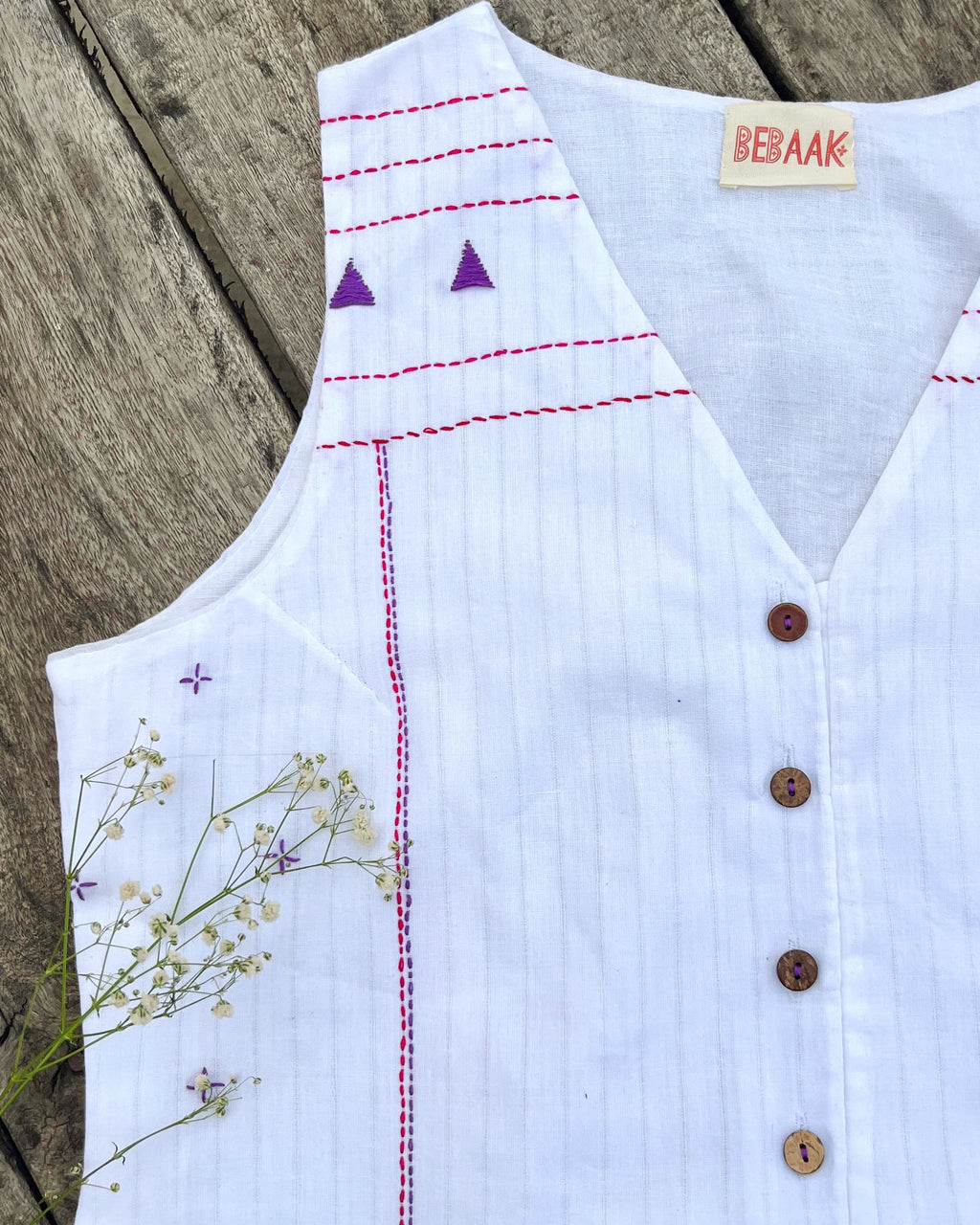 White pure cotton vest top