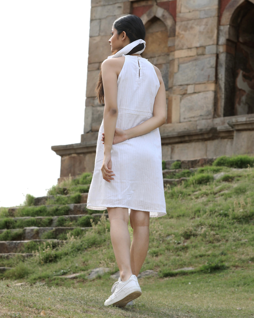 Tropical summer A line dress Halterneck dress from Bebaak