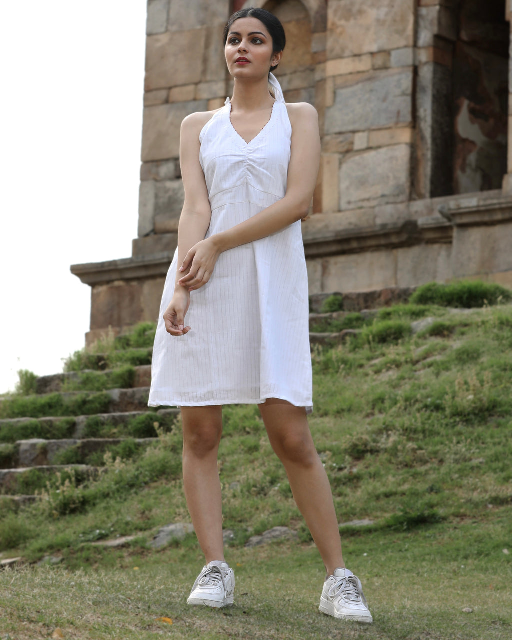 Tropical summer A line dress Halterneck dress from Bebaak