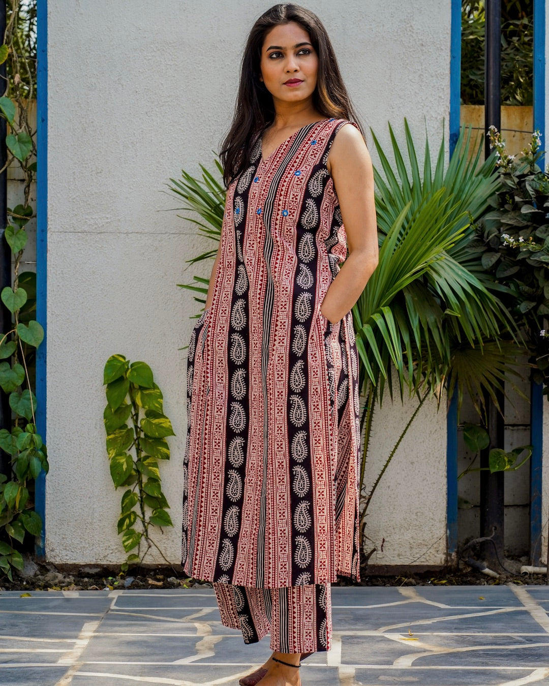 Shop Bagh print straight fit tunic set online at bebaakstudio.com – Bebaak