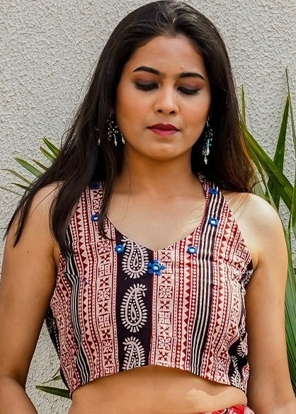 Shop Bagh print Panel skirt set online at bebaakstudio.com