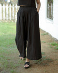 Palazzo: Shop Black wide leg cotton palazzo online at bebaakstudio.com