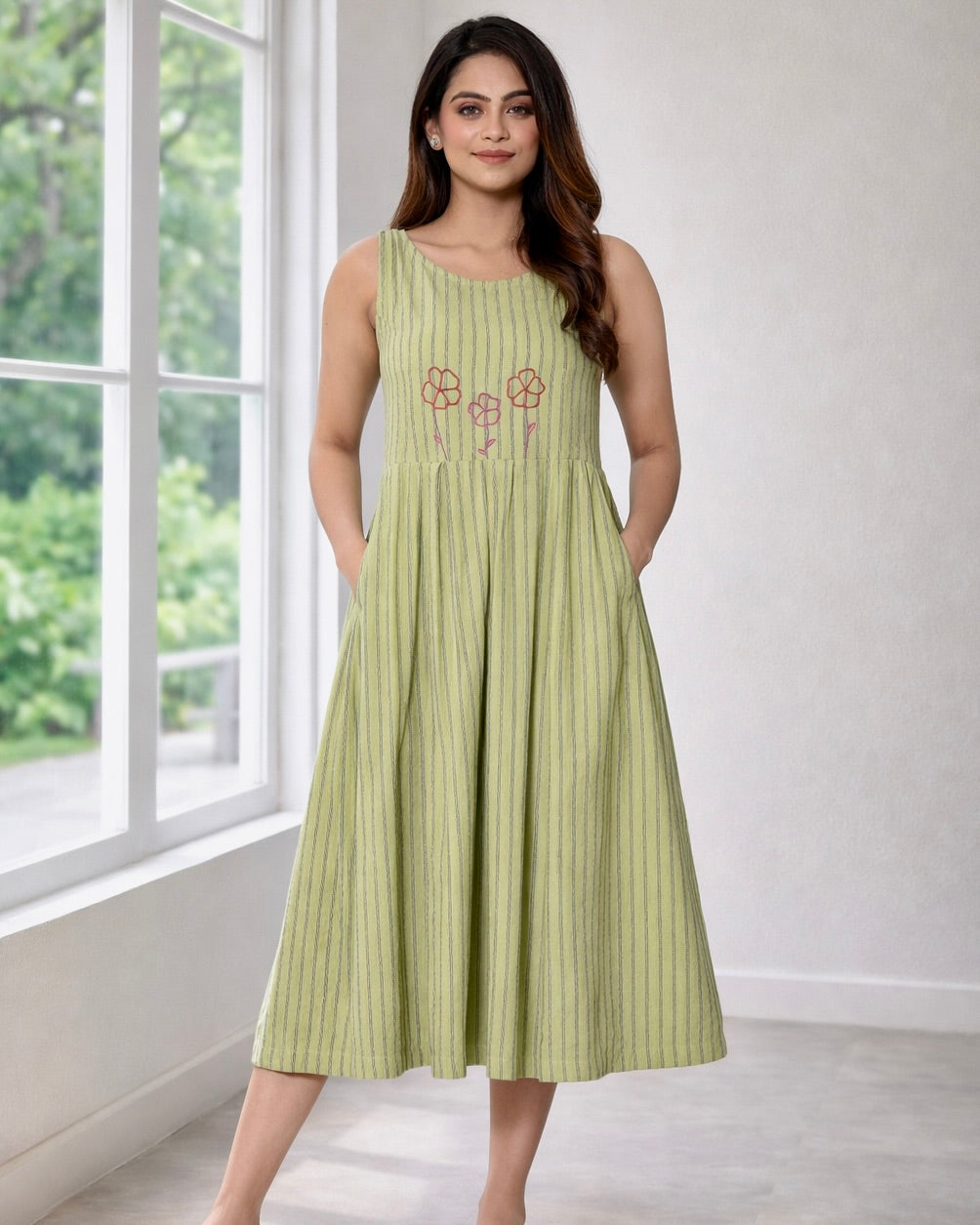 Dhani Flora handwoven Midi Dress
