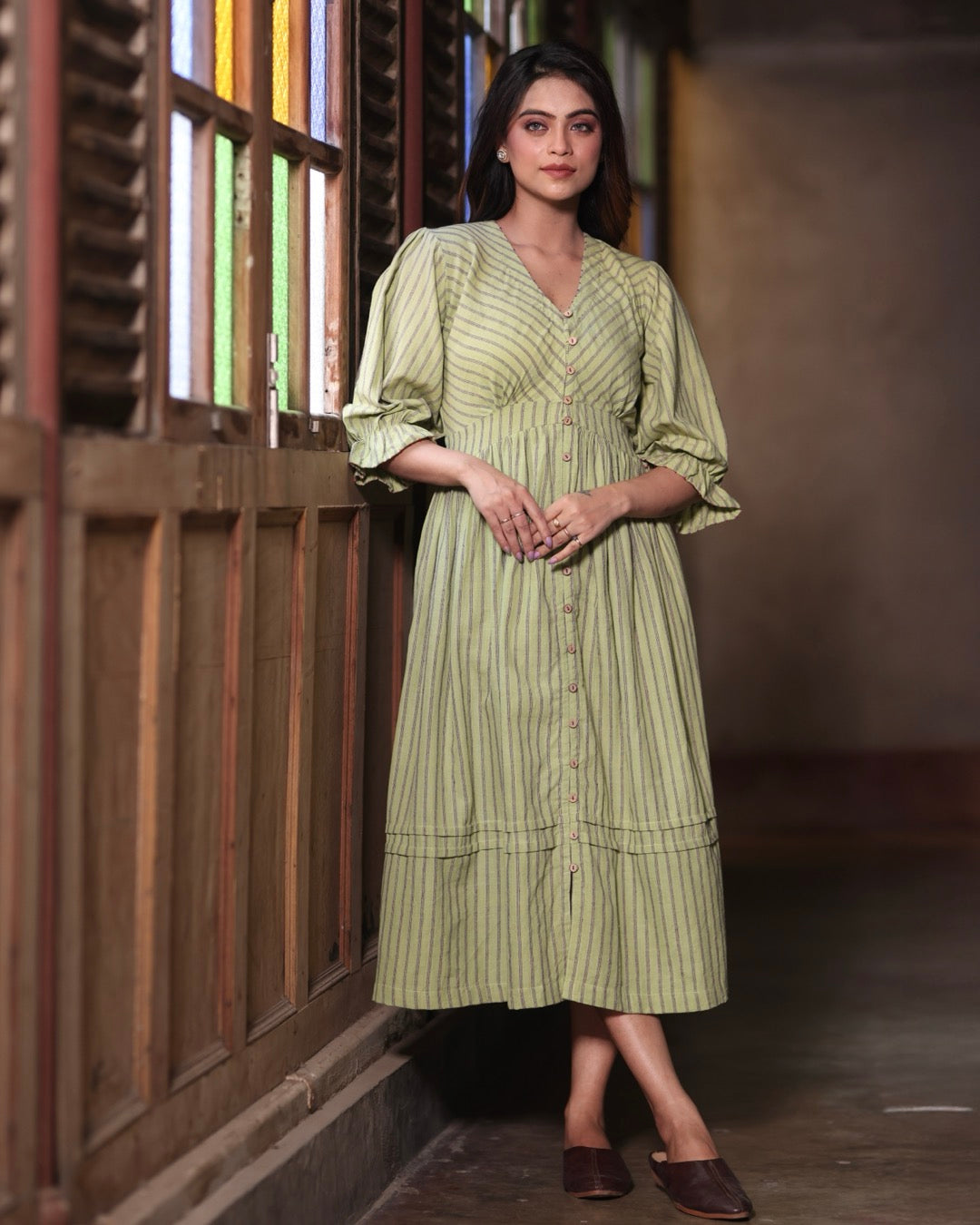 Dhani Handwoven Button-down Dress