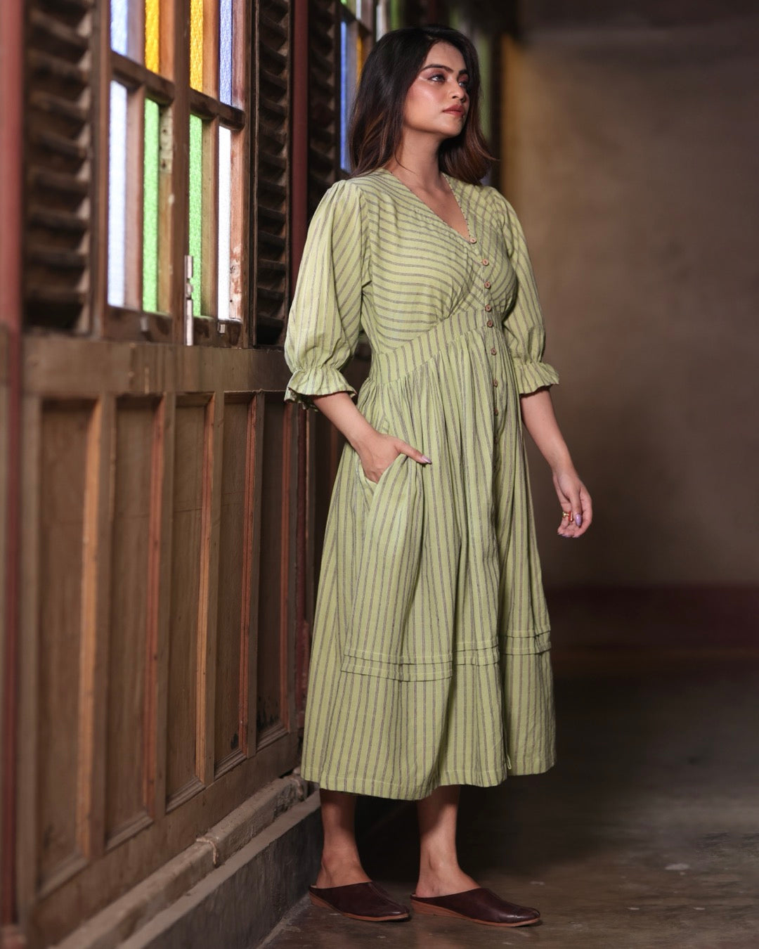 Dhani Handwoven Button-down Dress