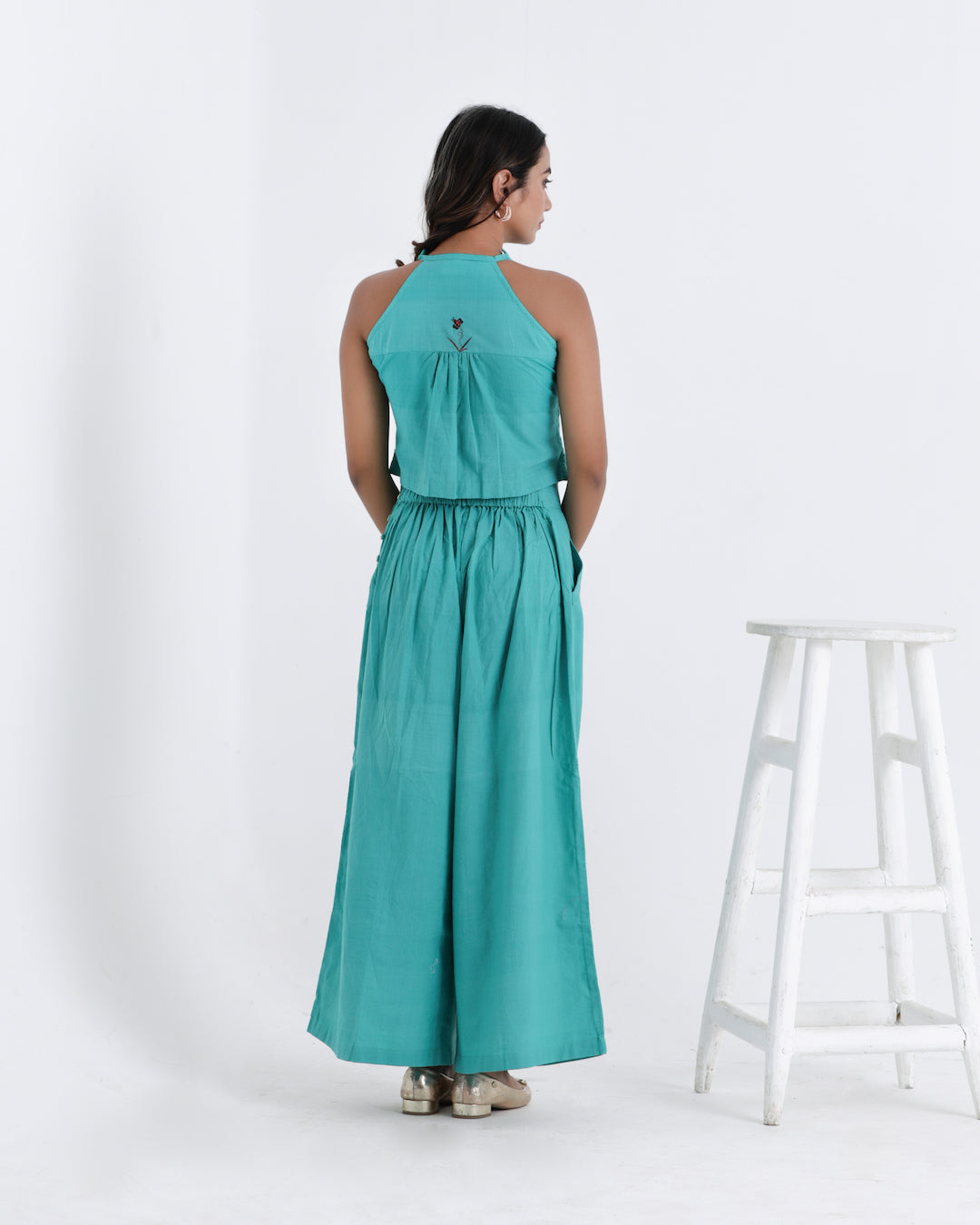 Shop Teal green cotton co-ord set