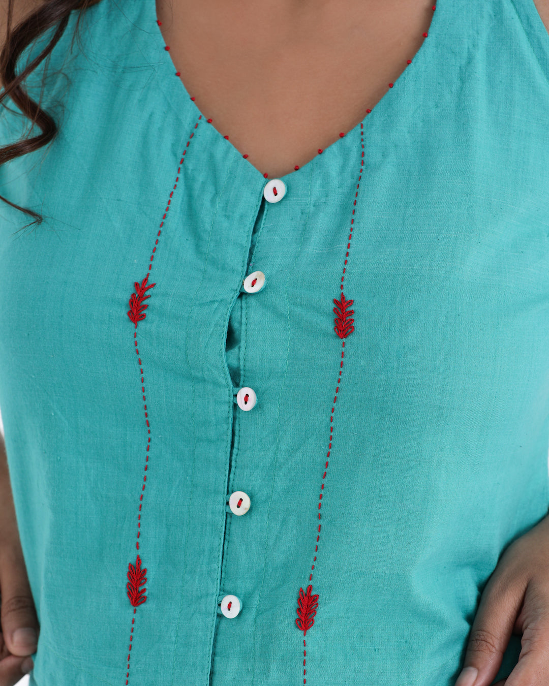 Shop Teal green cotton co-ord set