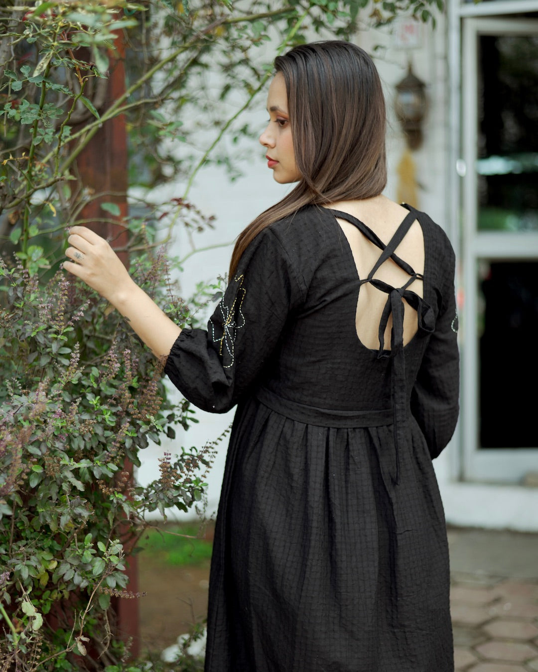 Women's Goth Flare Sleeve Side Slit Chiffon Maxi Dress – Punk Design