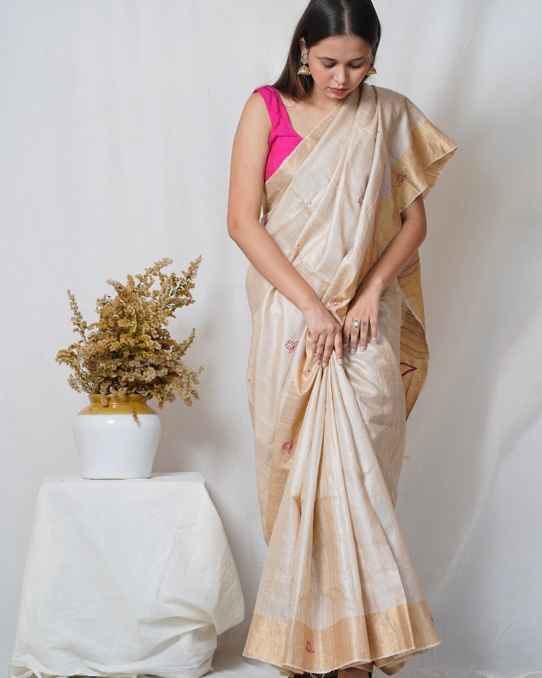 Padma pure kosa silk handloom saree online available at bebaakstudio.com
