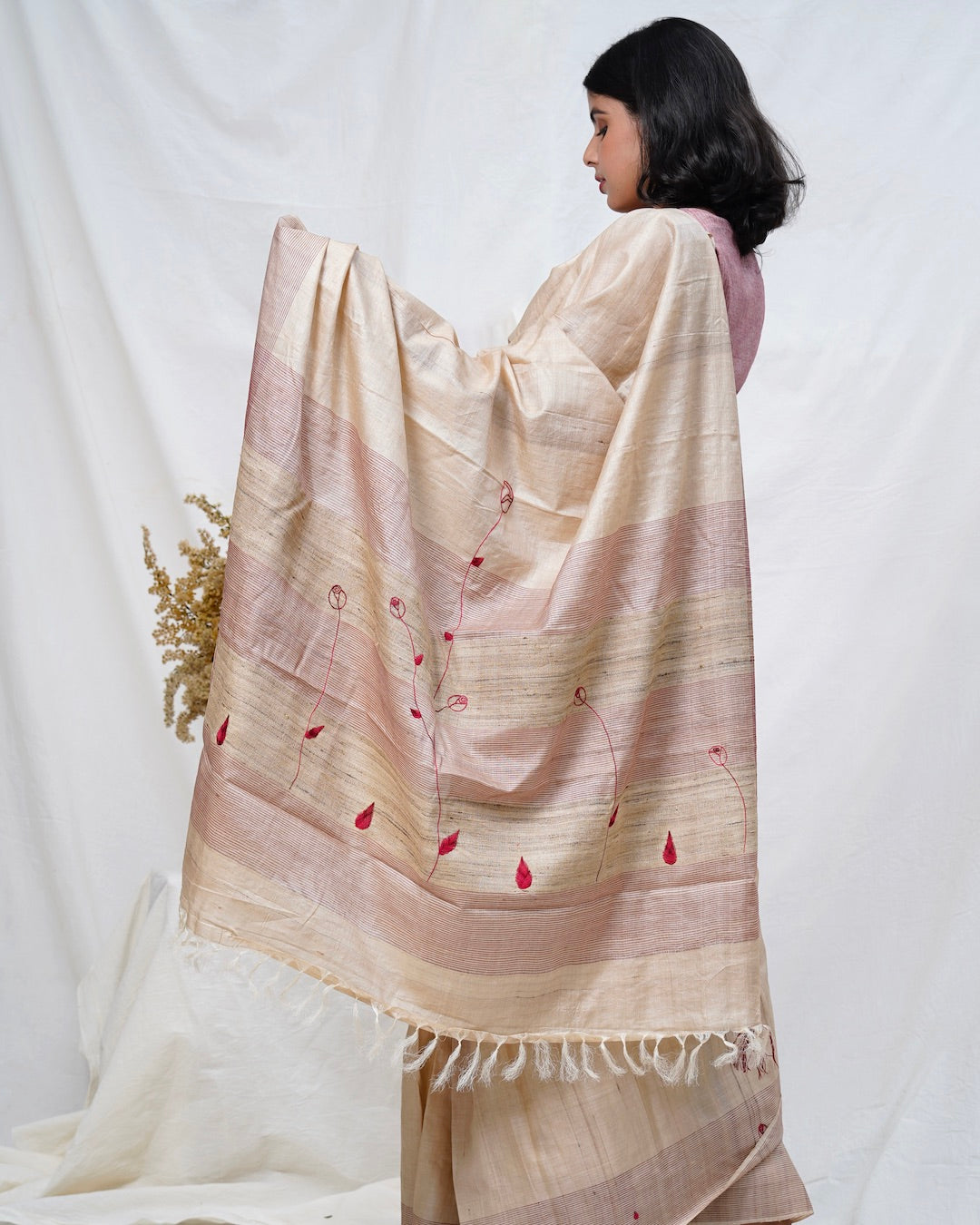 Gul pure kosa silk handloom saree online available at bebaakstudio.com