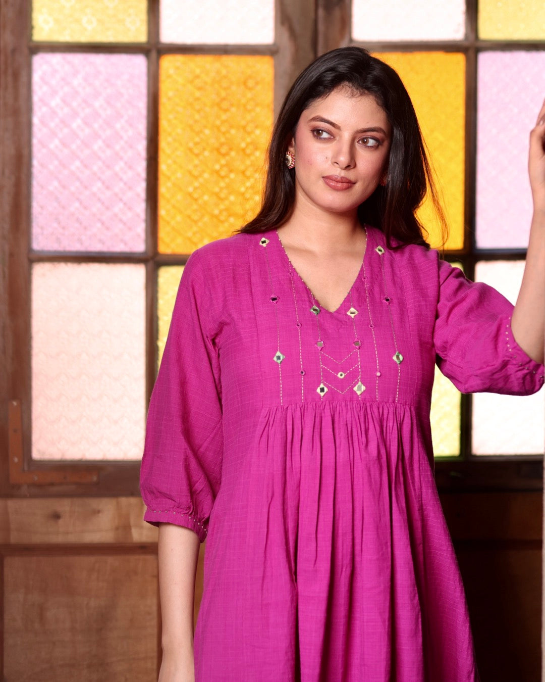 Ruby Handwoven Gather Dress