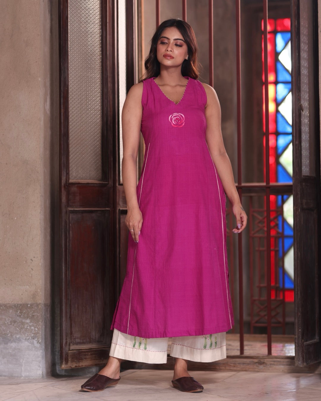 Ruby Rose handwoven  kurta set